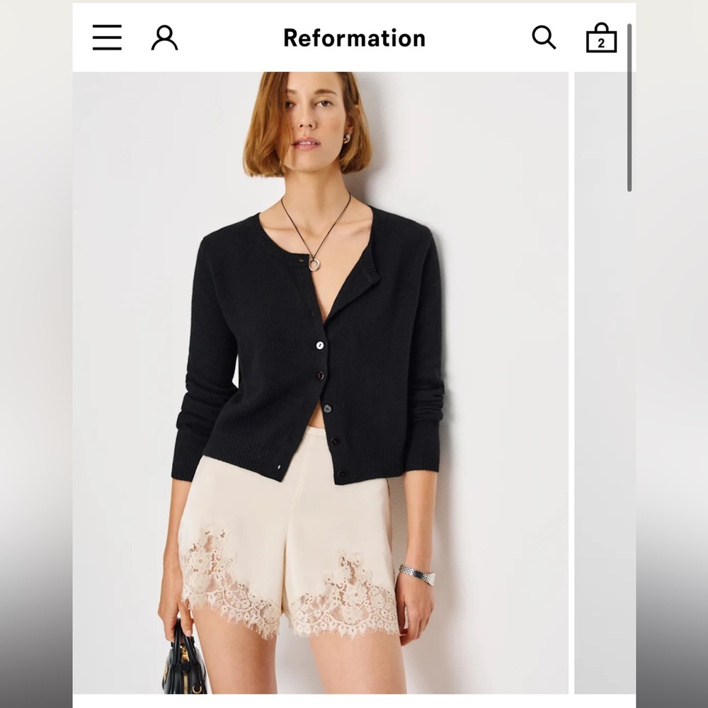 Reformation Like New Clara Cashmere Crew Cardigan